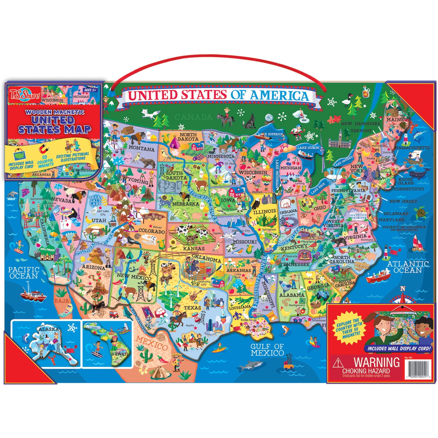 T.S. Shure Wooden Magnetic United States Map - Walmart.com T.S. Shure Wooden Magnetic United States Map - Walmart.com