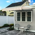 thumbnail image 2 of Awntech 12 Ft Maui Right Motorized Heavy Duty Patio Retractable Awning (144in x 9.25in x 120in), Linen/White Stripe, 2 of 7