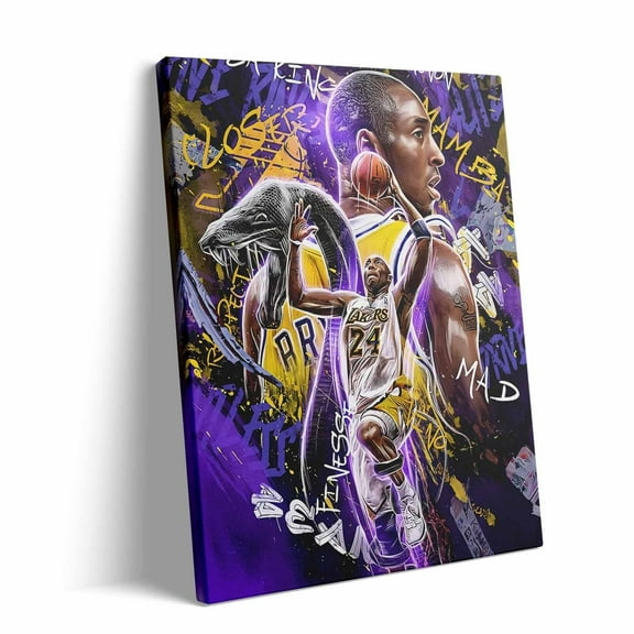 ad Kobe Bryant Canvas Wall Art Print Poster, Inspirational Basketball Player Sports Picture Wall Decor, Motivational Mamba Artwork For Home Bathroom Bedroom Gym Office Living Room Decor yj