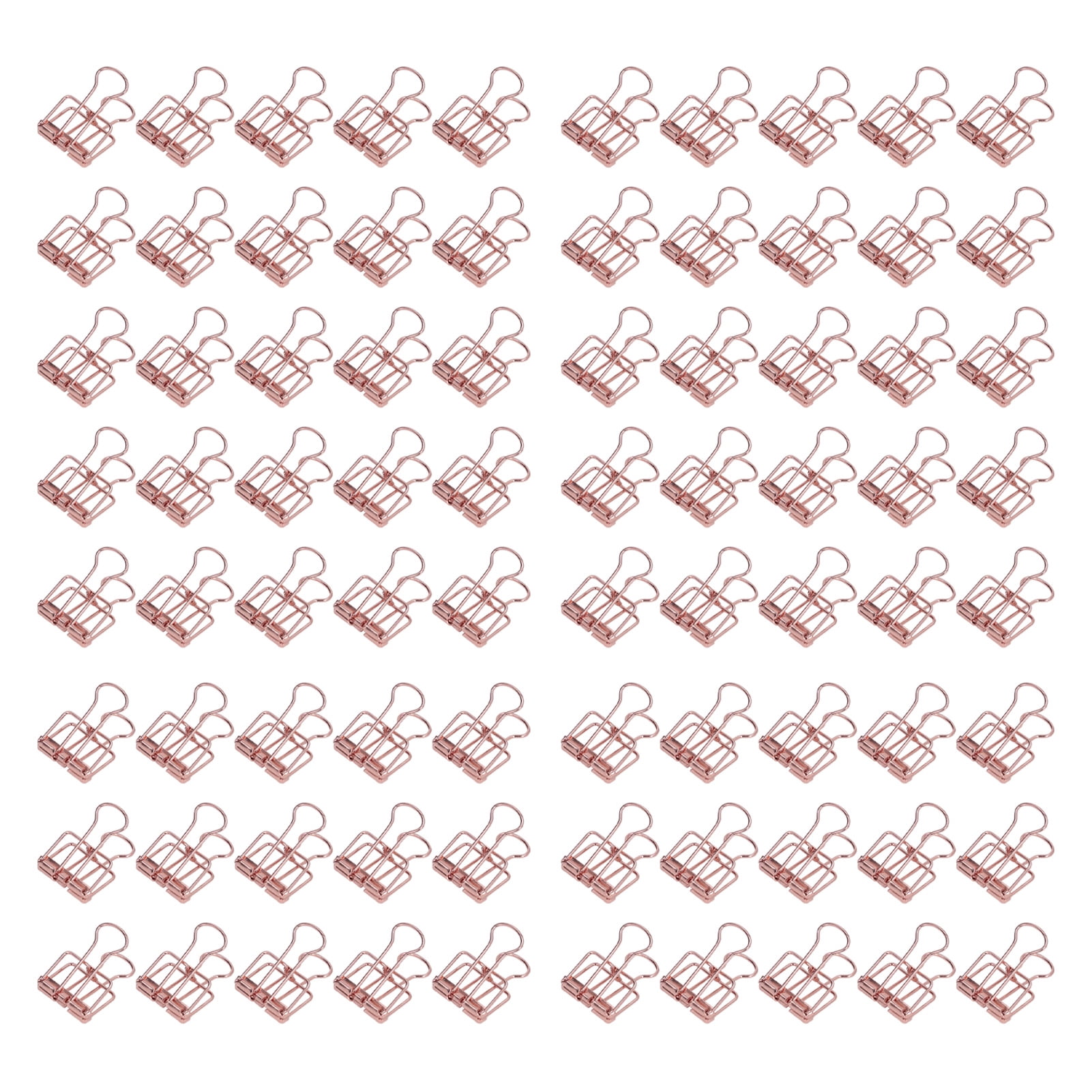 Yajisi 80-Piece 19mm (0.75 in) Small Metal Hollow Binder Clips Strong Clamping Paper Clamps, Rose Gold