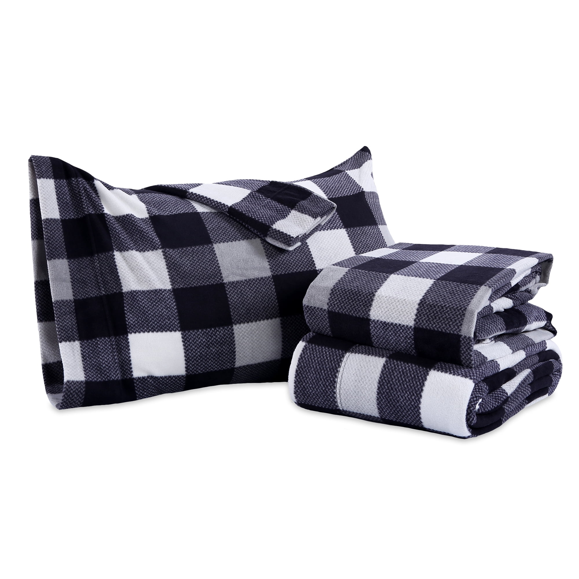 Berkshire Blanket Buffalo Plaid Microfleece Sheets