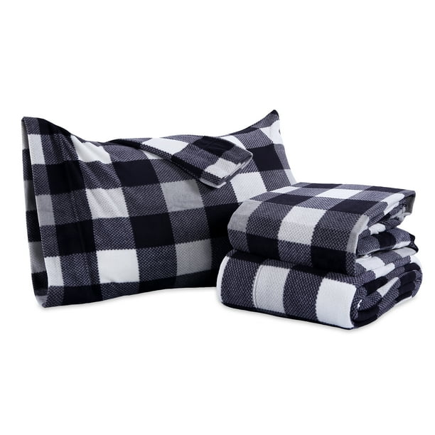 Berkshire Blanket Buffalo Plaid Microfleece Sheets