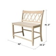 thumbnail image 3 of Armless Double X-Back Natural Solid Wood Bench with a Seat Height of 24", 3 of 9