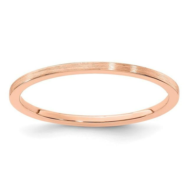 Quality Gold STK23-120R-9 14K Rose Gold 1.2 mm Flat Satin Stackable Band - Size 9