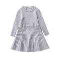 thumbnail image 1 of QUDDERR Robe Chandail Tricotée pour Filles de 1 à 9 Ans, Robe d'Automne Hiver Chaude pour Enfants, Robe Princesse à Manches Longues à Volants pour Bébé, 1 of 9