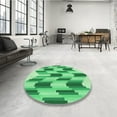 thumbnail image 3 of Ahgly Company Indoor Round Patterned Jade Green Area Rugs, 4' Round, 3 of 6