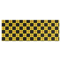 Yellow and Black Checkerboard Checkered Pattern Kitchen Rug Mat,Kitchen Runner Rugs Non Skid Washable,Decorative Kitchen Floor Mats for Kitchen,Sink,Laundry,17"X47"