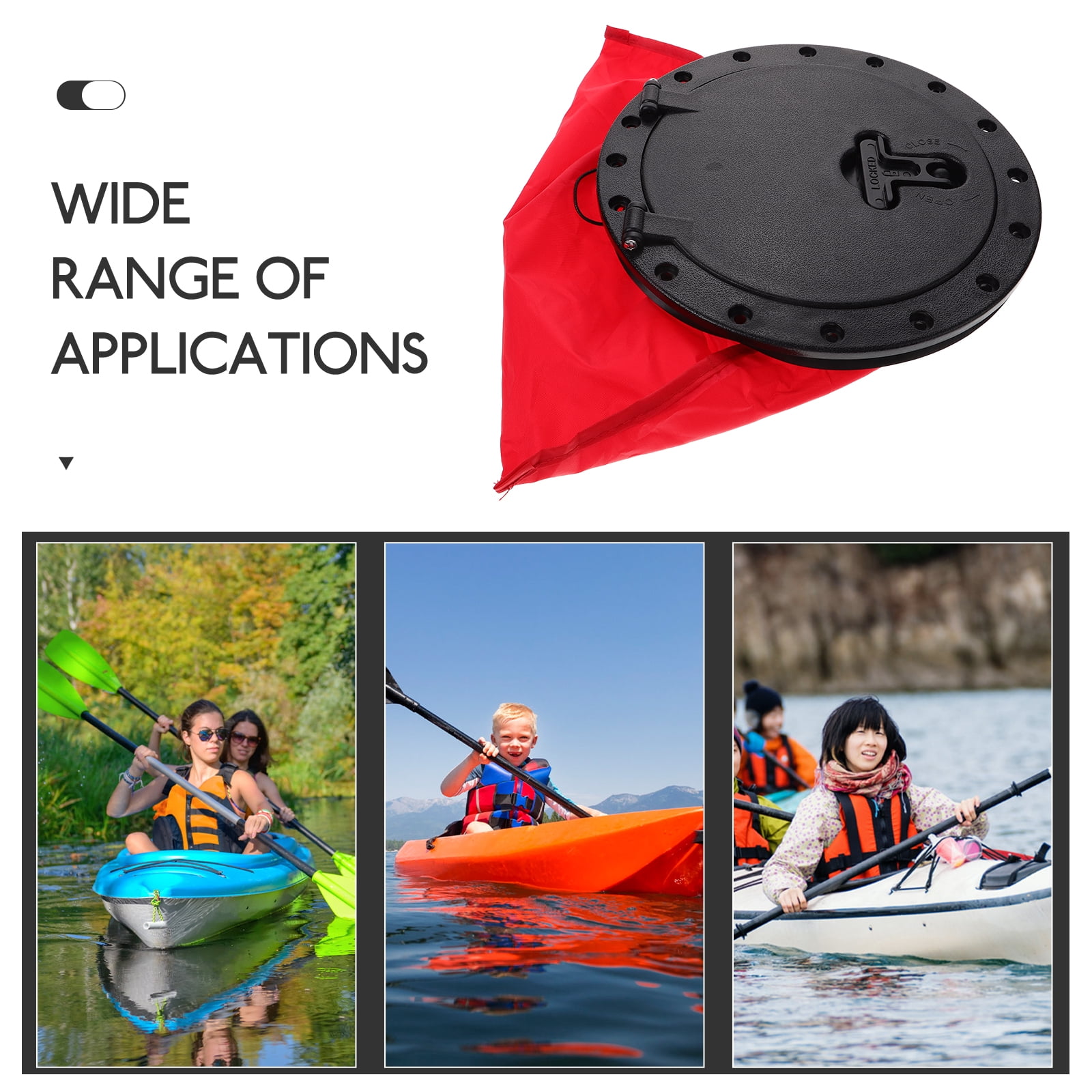 Kayak Hatch Cover 8 Inch Circular Non Slip Inspection Hatch Detachable Cover Deck Plates With Storage Bag For Marine Boat Kayak Canoe Rowing Supplies