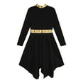 thumbnail image 5 of iixpin Girls Lyrical Praise Dance Dress Asymmetric Liturgical Dancewear Church Worship Robe Prayer Gowns Black 16, 5 of 6