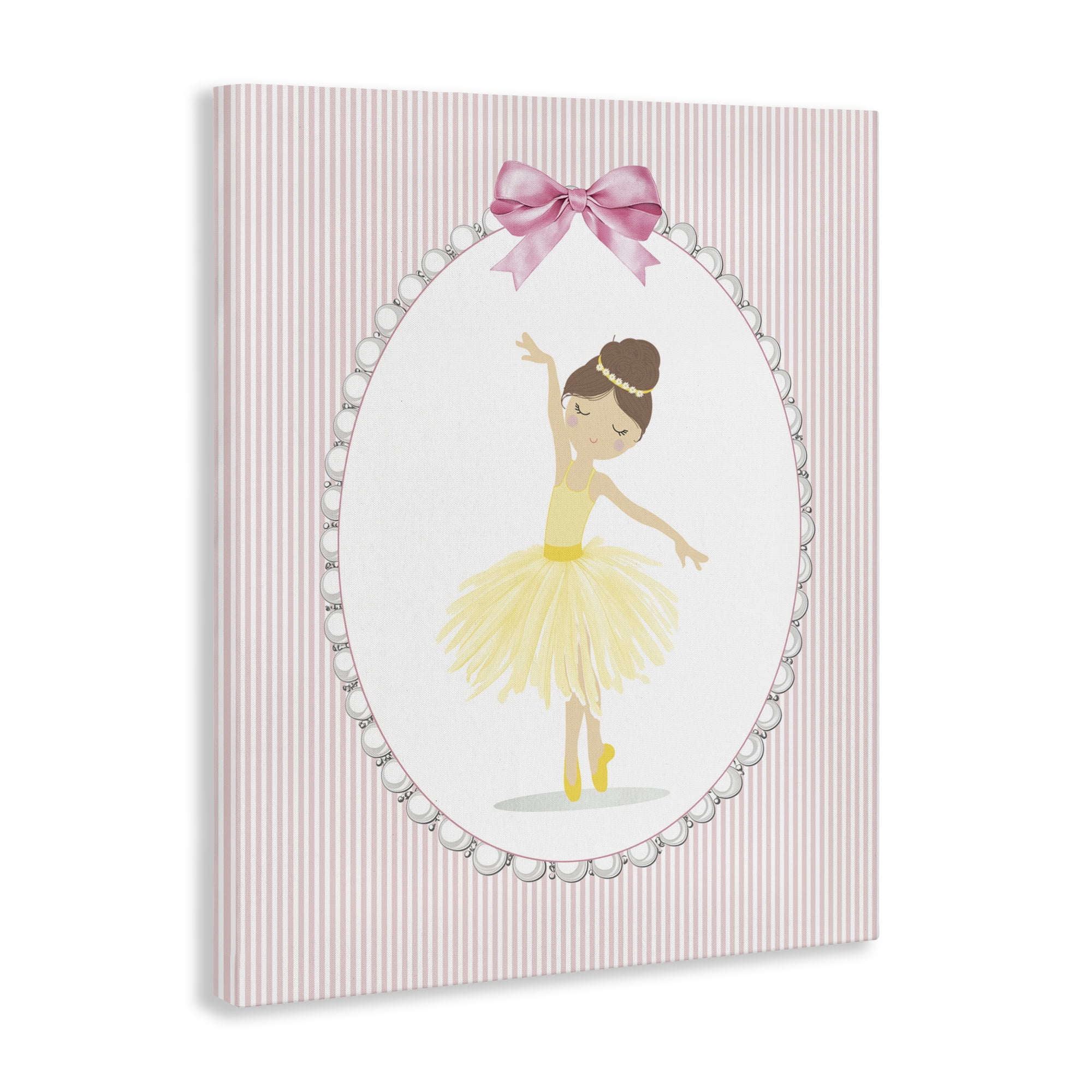 Stupell Industries Dainty Dance on Stripes Canvas Wall Art, design by Christine Simpson Art
