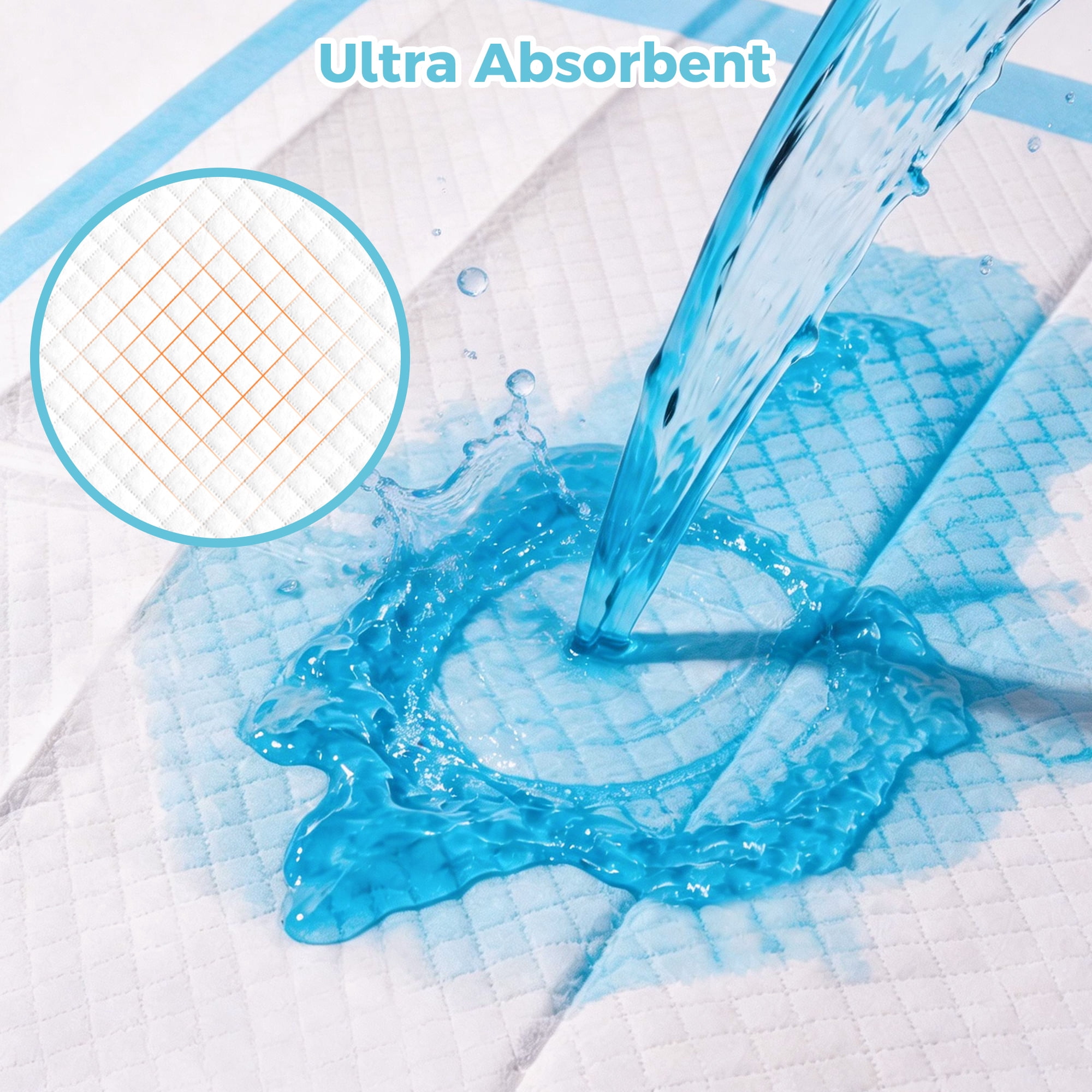 COSYWILL Bed Pads,30'' x 36'' Incontinence Bed Pads for Adults, Disposable Underpads with Adhesive Strip,60 Count