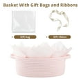 thumbnail image 2 of CHERISHGARD Gift Basket Empty with Gift Bags and Ribbons，Small Woven Basket for Nursery，Baby Shower，11.8*7.87*4.72, 2 of 6