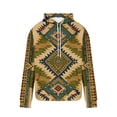 thumbnail image 5 of Feancey Mens Hooded Pullover Ethnic Style Graphic Hoodies for Men Western Aztec Cowboy Sweatshirt Tops with Hood Vintage Pocket Hoodie Daily Sales,Green,M, 5 of 5