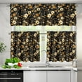 thumbnail image 3 of Yuyamidu Floral Print Kitchen Window Curtains Valance and Tier Set Easy to Install Blackout Curtains for Bedroom Light Filtering Room Darkening Window Drapes Home Decor Gift for Birthday, 3 of 5