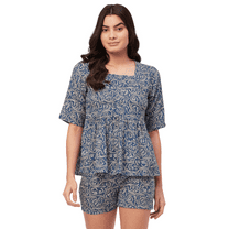 Moomaya Sleepwear, Printed Top & Shorts Lounge Set, 2 Piece Rayon Night Suit