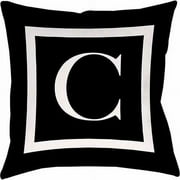 IDG Classic Block Monogram Indoor Decorative Pillow - Black