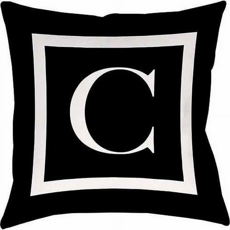 IDG Classic Block Monogram Indoor Decorative Pillow - Black