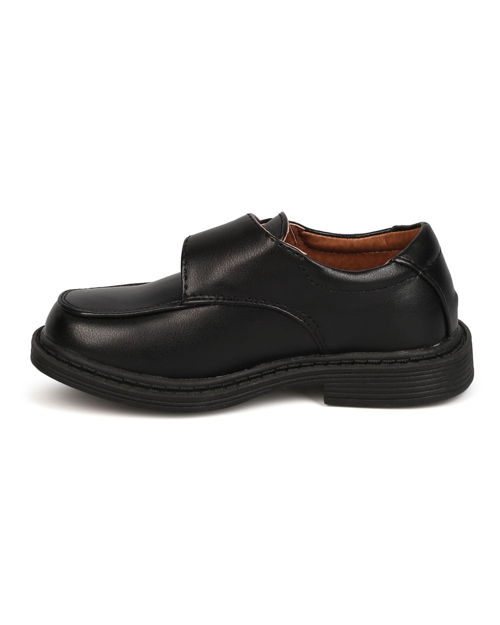 New Boy School Rider Ricky-913F Leatherette Square Toe Banded Dress Shoe 