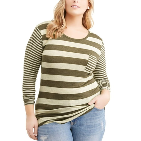 Poof Junior Plus OPP Stripe Long Sleeve Tee