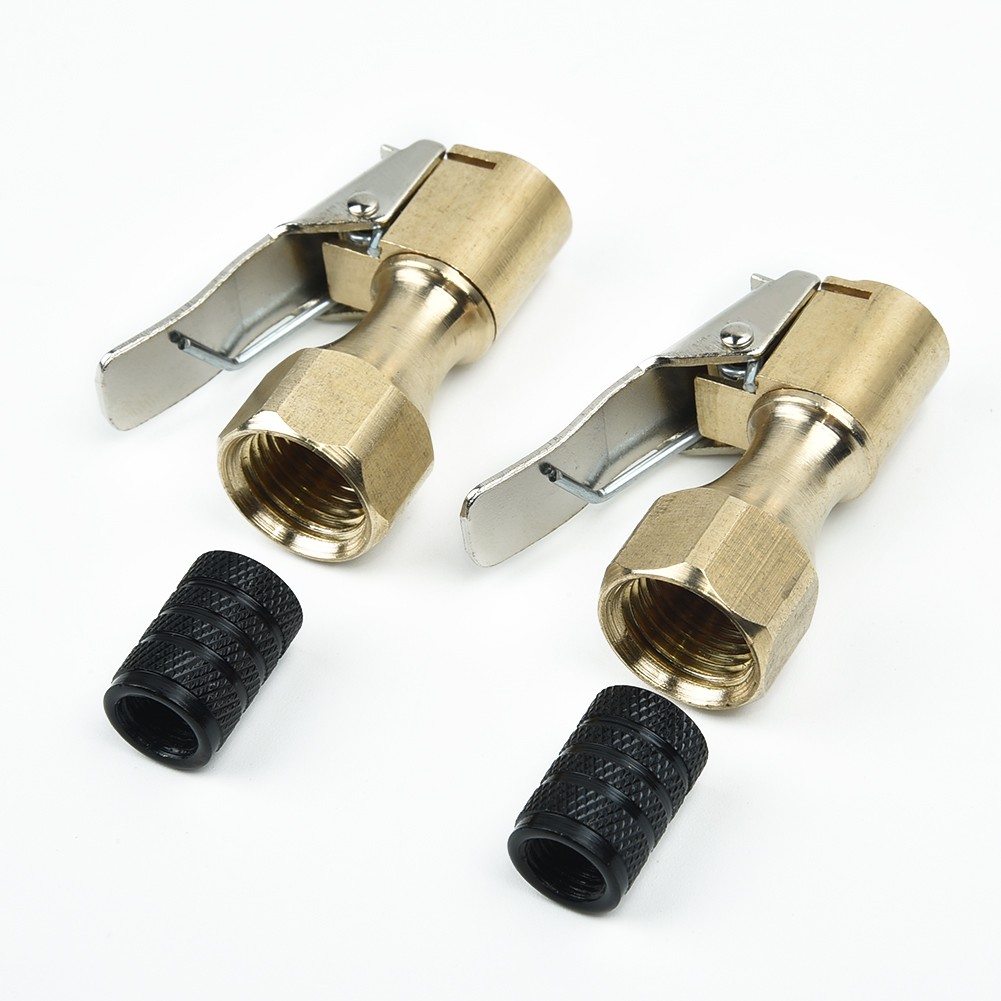 4Pcs/Set Chuck Air Heavy Duty Flow Lock On Tire w/Clip For Inflator