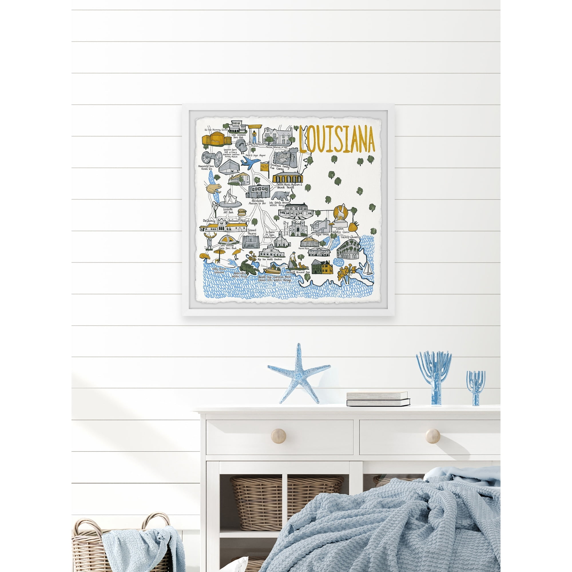 Marmont Hill White Louisiana Spots Framed Wall Art