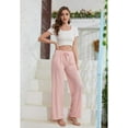 thumbnail image 2 of LYCY Women Soft Pajama Pants, Comfy Wide Leg Lounge Yoga Pants Stretch Sleeping knit Pajama Bottoms (Dusty Pink, Large), 2 of 5