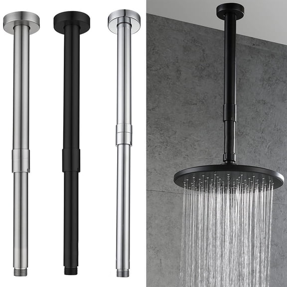 BCLONG Stainless Steel Shower Head Extension Pipe Adjustable Shower 35-60cm