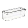 thumbnail image 2 of Rectangular stackable plastic food storage container with lid reusable meal prep box pantry fridge freezer organizer, 2 of 3