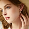 thumbnail image 3 of Lancharmed Gold Plated Hypoallergenic Earrings for Womens,Bezel Earring Grandparents Gifts, 3 of 8