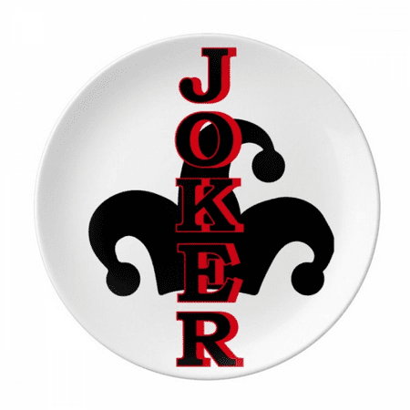 

Monochrome Playing Card Joker Plate Decorative Porcelain Salver Tableware Dinner Dish
