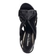 thumbnail image 3 of KENNETH COLE NEW YORK Womens Black Metallic Accents Knotted Stretch Cushioned Blanche Open Toe Flare Slip On Slingback Sandal 7 M, 3 of 4