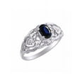 thumbnail image 3 of RYLOS Rings for Women Sterling Silver Ring Filigree Heart Birthstone Ring 6X4MM Gemstone &  Diamonds September Sapphire Jewelry for Women Size 8, 3 of 6