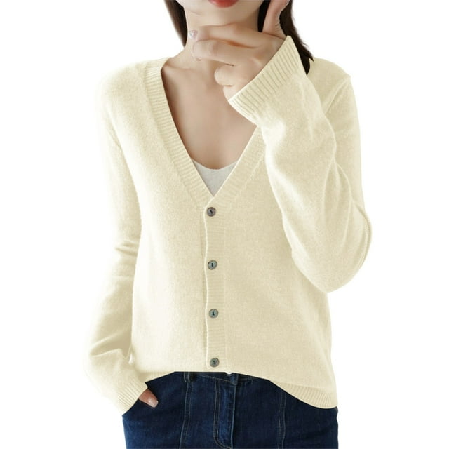 Lightweight Knit Cardigan Short Open Front Sweater Outerwear Casual Loose Fit Thin Fall Versatile Top