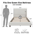 thumbnail image 2 of Noble House Queen Upholstered Wingback Headboard Platform Bed,White, 2 of 8