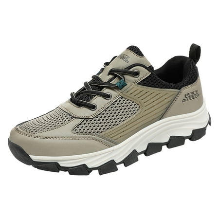 Zshosam Running Shoes Men Fashion Sneakers Casual Walking Shoes Sport Athletic Shoes Lightweight Breathable Comfortable(Khaki 46)