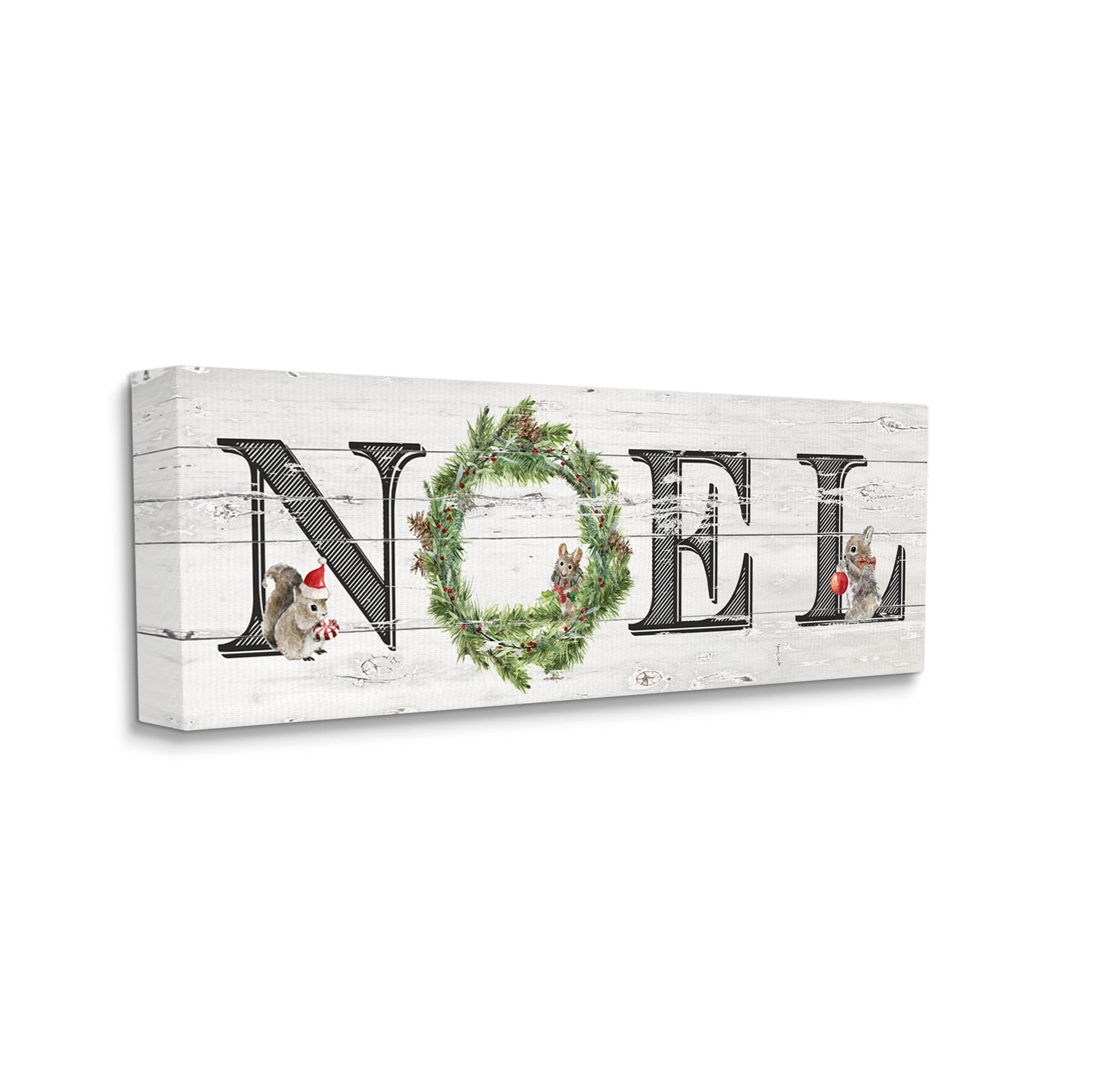 Stupell Industries Woodland Animal Noel Sign Graphic Art Gallery Wrapped Canvas Print Wall Art, Design by Livi Finn