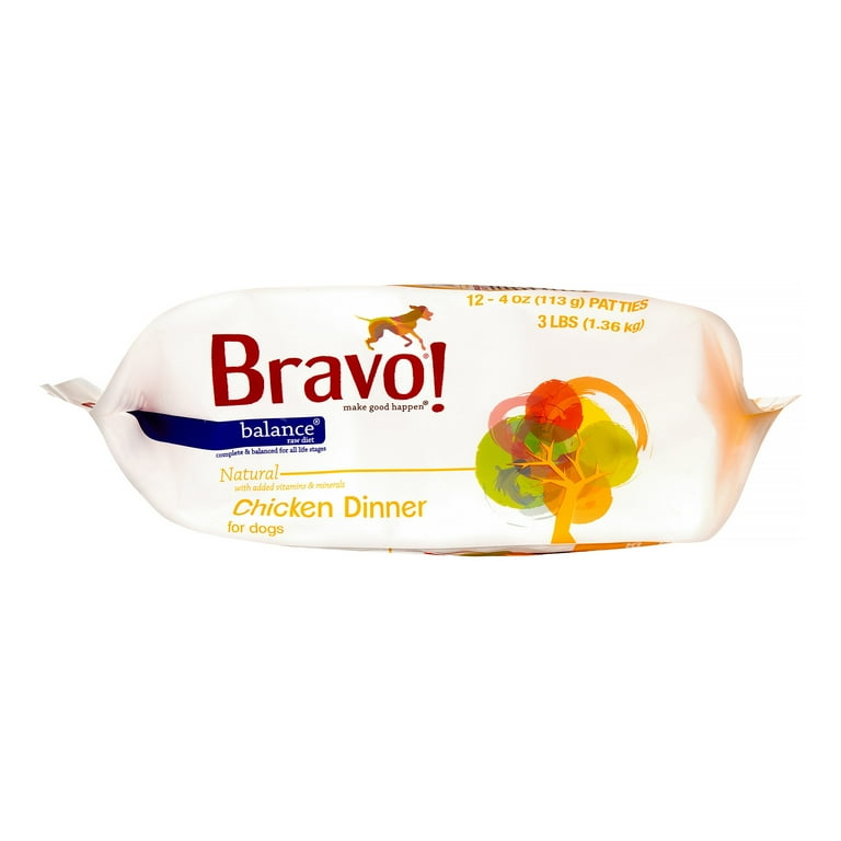Bravo Balance Grain Free Chicken Dinner Frozen Dog Food 3 Lb Walmart