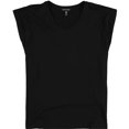 thumbnail image 1 of Eileen Fisher Womens Solid Basic T-Shirt, Black, Petite, PM, 1 of 2