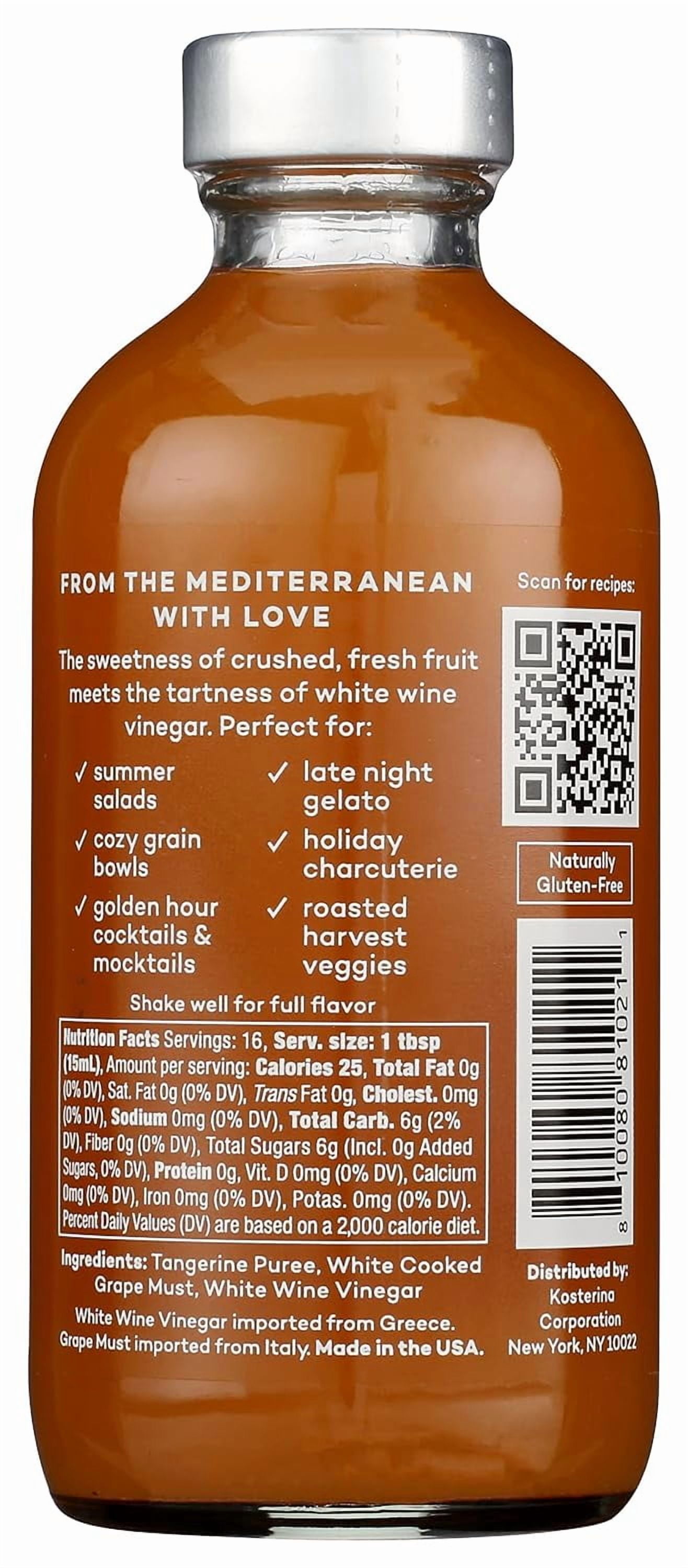 (6 pack) Kosterina Crushed Tangerine Vinegar, 8 fl oz
