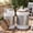 White, variant on Farmhouse Metal End Table Box Bin Set of 2, Accent Side Table, Rustic Ottoman Seat Stool with Round Wood Lid