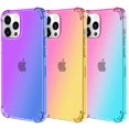 thumbnail image 1 of 3 Packs Compatible with iPhone 12 Pro Case Cute Rainbow Color Changing Gradient Ramp Corners Bumper Protective Cover Soft TPU Silicone Rubber Silm Ultra Thin Luxury Protection Case 6.1 inch, 1 of 7