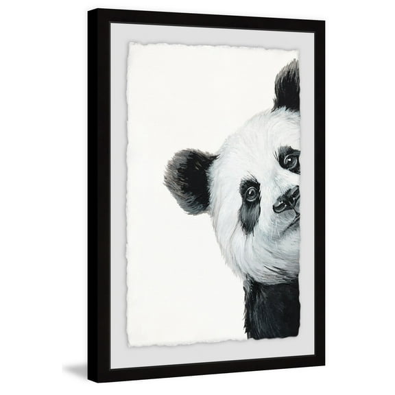 Peekaboo Panda Framed Painting Print