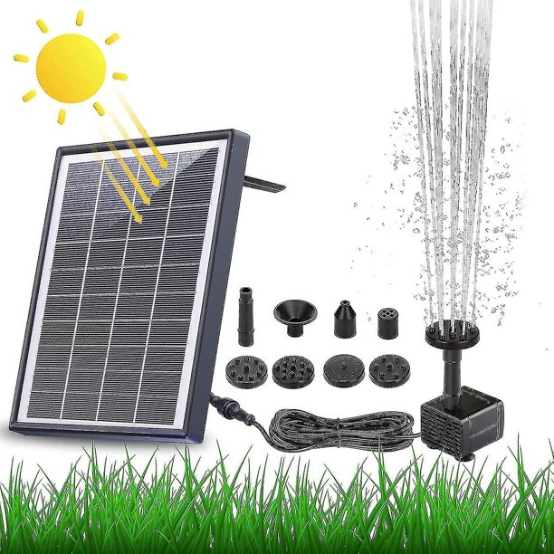 6w Solar Springbrunnen Eingebaute1500 Mah Batterie Actualizado Solar Teichpumpe Wasserpumpe Solar Schwimmender Fontne Pumpe Mit 6 Fontnenstile Fr Garten,