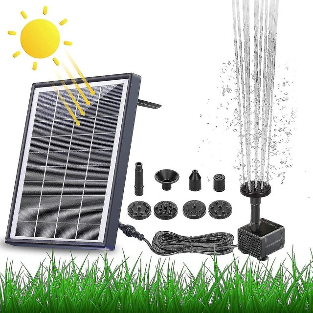 6w Solar Springbrunnen Eingebaute1500 Mah Batterie Actualizado Solar Teichpumpe Wasserpumpe Solar Schwimmender Fontne Pumpe Mit 6 Fontnenstile Fr Garten,