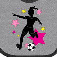 thumbnail image 4 of Inktastic Girl Playing Soccer- Pink and Yellow Stars Girls Baby Bib, 4 of 4