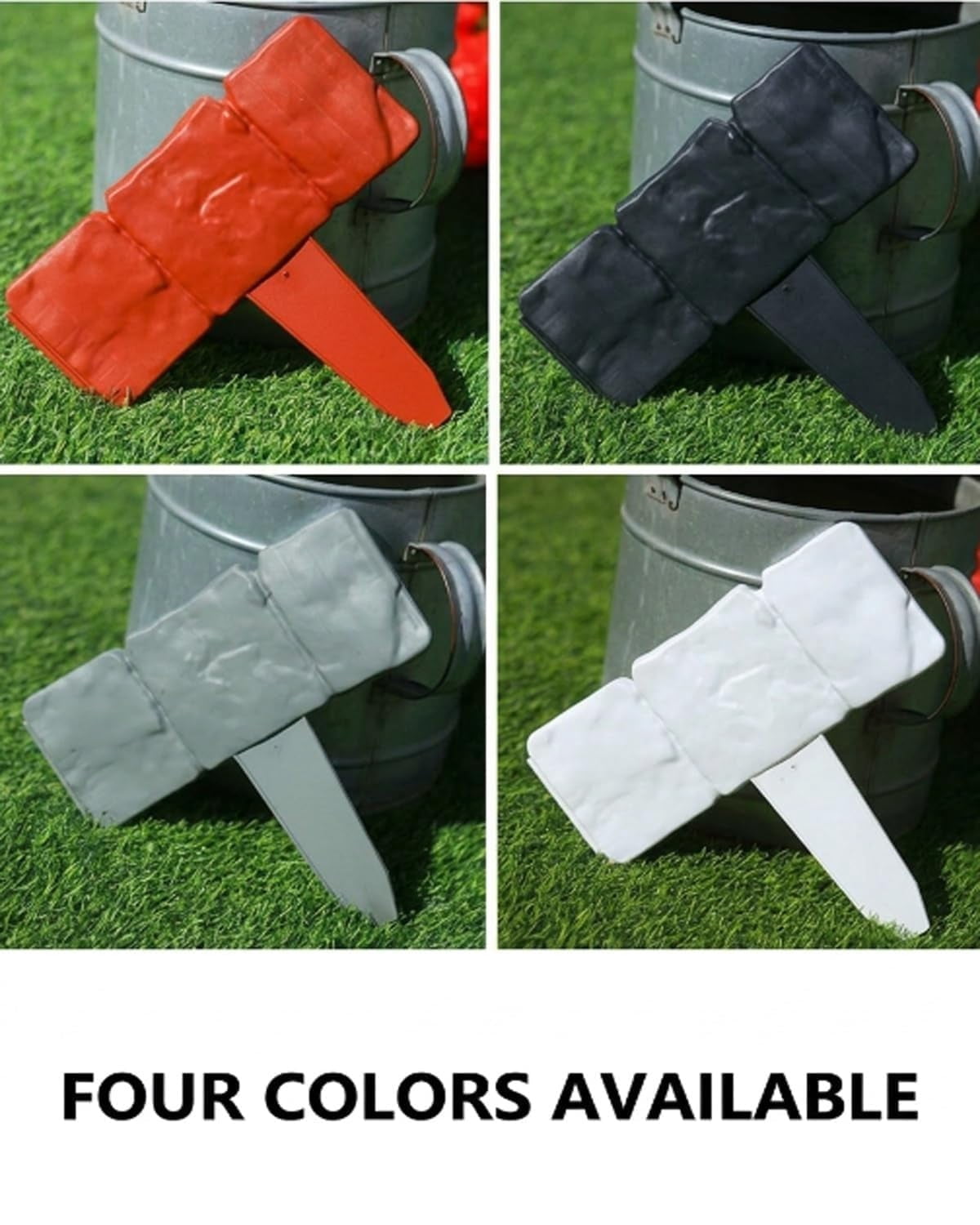 10/20/30/40PCS Imitation Stone Garden Fence Plastic Retaining Edging Border Faux Stone Garden Edging Border Landscape Edging Stone Interlocking Garden Edging Border Stone with Stakes