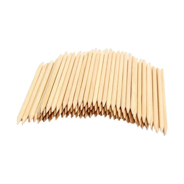 100x palos de naranja, removedor útil cara, recogedor de decoración imitación, para limpieza de uñas, manicura, Fernando Palos de madera naranja