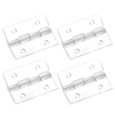 Uxcell 4Pack 45x35mm Acrylic Hinges Hardware Folding Hinge with Hole Metal Shaft Clear
