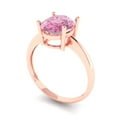 thumbnail image 2 of Solitaire Engagement Ring for Women - 2.5ct Simulated Pink Diamond in 14K Rose Gold Promise Ring, 2 of 6