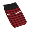 Lumberjack Red and Black Changing Pad Cover by Sweet Jojo Designs